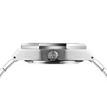 Forsining Montre de luxe mécanique en acier inoxydable pour hommes - Montre-bracelet de mode d'affaires argent blanc