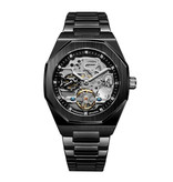 Forsining Mechanische Edelstahl-Luxusuhr für Herren - Business Fashion Armbanduhr Schwarz