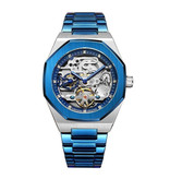 Forsining Mechanische Edelstahl-Luxusuhr für Herren - Business Fashion Armbanduhr Blau