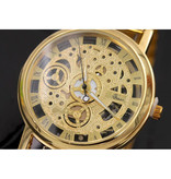 SOXY Mechanical Hollow Design Watch Unisex - Business Fashion Stainless Steel Luxury Wrist Watch Gold