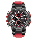 SMAEL Montre de sport militaire avec cadrans numériques pour hommes - Montre-bracelet multifonction résistante aux chocs 5 bars étanche rouge