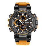 SMAEL Montre de sport militaire avec cadrans numériques pour hommes - Montre-bracelet multifonction résistante aux chocs 5 bars étanche orange