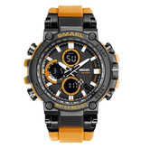 SMAEL Wojskowy zegarek sportowy z cyfrowymi tarczami dla mężczyzn - wielofunkcyjny zegarek na rękę Odporny na wstrząsy 5 barów Wodoodporny pomarańczowy