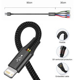 Baseus 4 in 1 Oplaadkabel - iPhone Lightning / USB-C / Micro-USB - 1.2 Meter Oplader Data Kabel Zwart