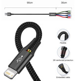 Baseus Kabel ładujący 4 w 1 - iPhone Lightning / USB-C / Micro-USB - Kabel danych ładowarki 1,2 m Czarny