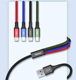 Baseus Câble de charge 4 en 1 - iPhone Lightning / USB-C / Micro-USB - Câble de données de chargeur de 1,2 mètre Noir