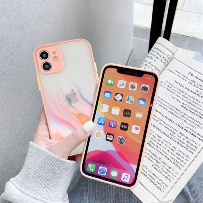 Cover IPhone 11 Pro Max Trasparente Con Fiori E Bordi In TPU Morbido – Custodia Antiurto E Antigraffio Rosa