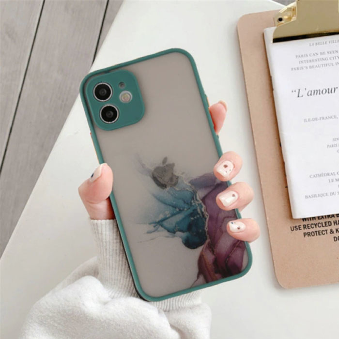 iPhone 8 Bumper Case mit Print - Schutzhülle Silikon TPU Anti-Shock Grün