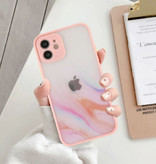 Stuff Certified® iPhone 13 Mini Bumper Case with Print - Case Cover Silicone TPU Anti-Shock Pink