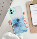 Stuff Certified® iPhone 12 Pro Bumper Hoesje met Print - Case Cover Silicone TPU Anti-Shock Aqua Blauw