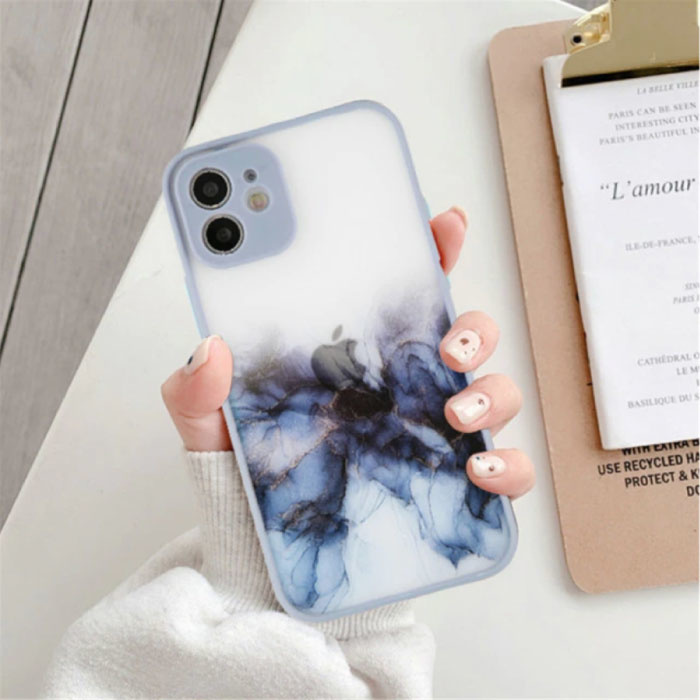 Cover iPhone 7 Bumper con Stampa - Cover Cover Silicone TPU Anti-Shock Blu