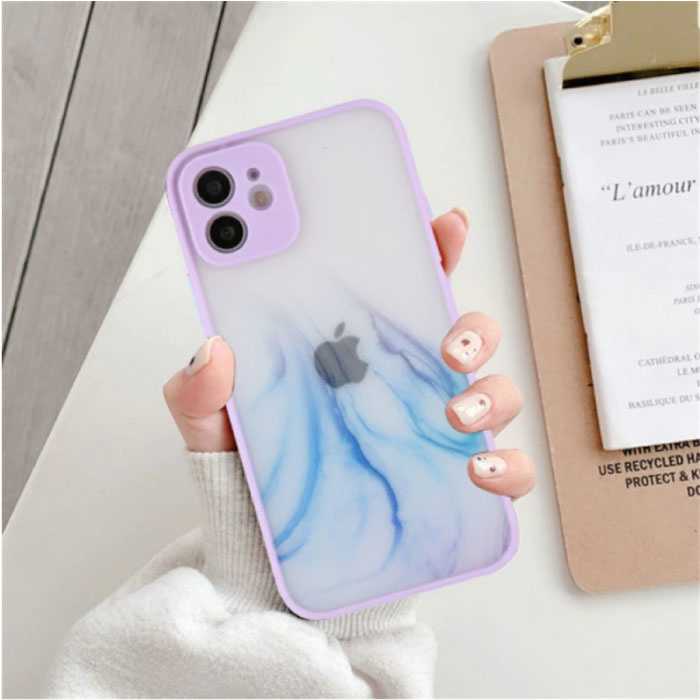 iPhone 11 Pro Max Bumper Hoesje met Print - Case Cover Silicone TPU Anti-Shock Paars