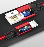 HOCO Cable de carga USB Lightning de 8 pines Cable de datos Cargador de nylon trenzado de 1 m iPhone / iPad / iPod Rojo