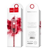 HOCO 8-Pin Lightning USB-Ladekabel Datenkabel 1M Geflochtenes Nylon-Ladegerät iPhone/iPad/iPod Rot