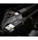 HOCO 8-pinowy kabel ładujący USB Lightning Kabel do transmisji danych 1M pleciona nylonowa ładowarka iPhone/iPad/iPod czerwony