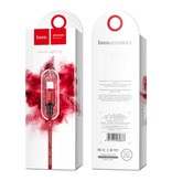 HOCO Cable de carga USB Lightning de 8 pines Cable de datos Cargador de nylon trenzado de 2M iPhone / iPad / iPod Rojo