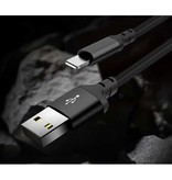 HOCO 8-pin Lightning USB Oplaadkabel Datakabel 2M Gevlochten Nylon Oplader iPhone/iPad/iPod Rood