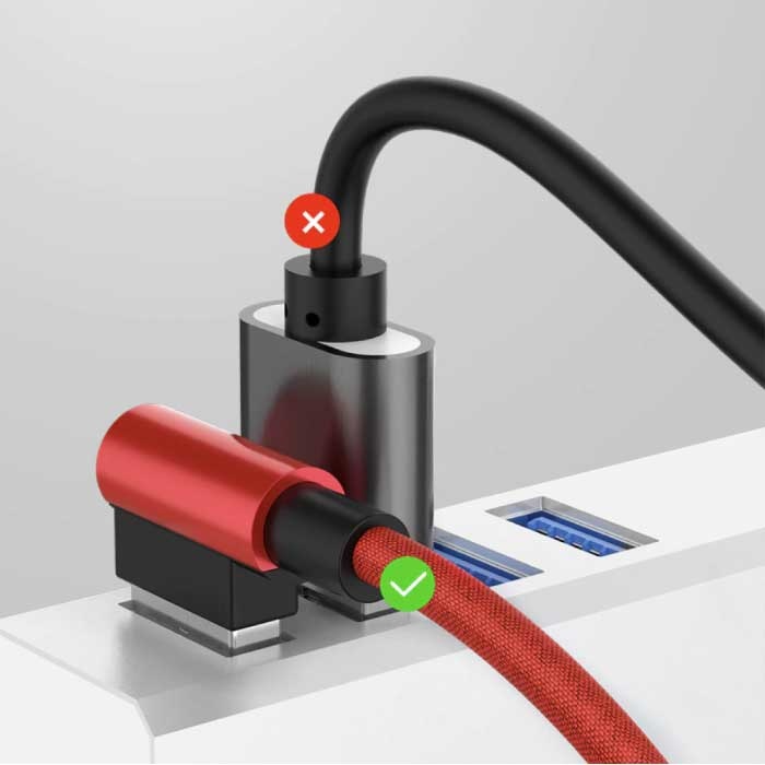 Ilano Cavo di Ricarica 90° 3M per iPhone Lightning 8-pin - 3 Metri - Cavo Dati Caricatore Nylon Intrecciato Android Nero