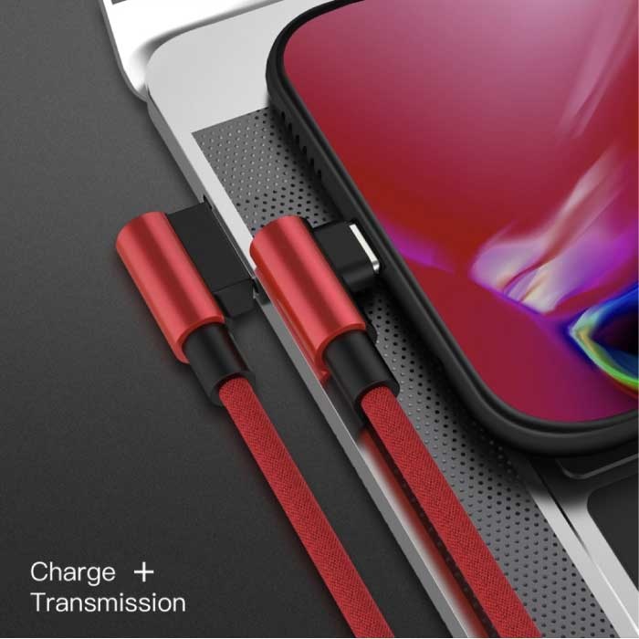 Ilano Cavo di Ricarica 90° 3M per iPhone Lightning 8-pin - 3 Metri - Cavo Dati Caricatore Nylon Intrecciato Android Nero