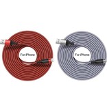 MEICUNE Extra largo 5M 8 pines iPhone Lightning Cable de carga USB Cable de datos Cargador de nylon trenzado iPhone/iPad/iPod Rojo