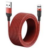 MEICUNE Extra Long 5M 8-pin iPhone Lightning USB Charging Cable Data Cable Braided Nylon Charger iPhone/iPad/iPod Gray
