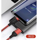 MEICUNE Bardzo długi 8M 8-pin iPhone Lightning Kabel do ładowania USB Kabel do transmisji danych Pleciony nylonowy Ładowarka iPhone/iPad/iPod Czerwony