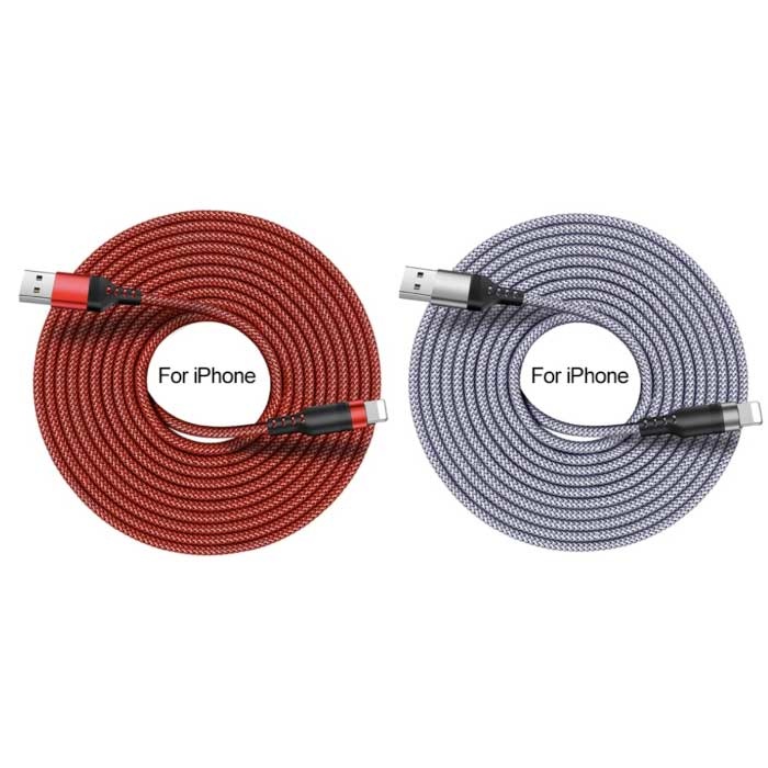 MEICUNE Extra Long 8M 8-pin iPhone Lightning USB Charging Cable Data Cable Braided Nylon Charger iPhone/iPad/iPod Gray