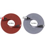 MEICUNE Extra Lange 5M Micro-USB Oplaadkabel Datakabel Gevlochten Nylon Oplader Rood