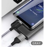 MEICUNE Câble de charge extra long 8M Micro USB Câble de données Chargeur en nylon tressé Gris