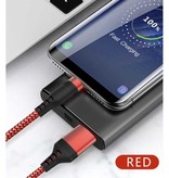 MEICUNE Cable de carga USB-C extra largo de 5 m Cable de datos Cargador de nailon trenzado de 5 m Rojo