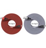 MEICUNE Cable de carga USB-C extra largo de 5 m Cable de datos Cargador de nailon trenzado de 5 m Rojo