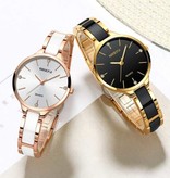 Nibosi Luxury Watch for Women - Ceramic Bracelet Clock Quartz Stainless Steel Wristwatch White