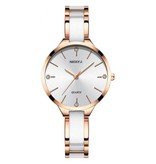 Nibosi Luxury Watch for Women - Ceramic Bracelet Clock Quartz Stainless Steel Wrist Watch Black