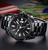 Curren Men's Mechanical Business Watch - Quartz Movement Stainless Steel Strap Wristwatch Black