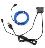 YJHSMT Neon LED Strip 1 Meter - Flexibele Verlichting Tube met  USB Adapter Waterdicht Blauw