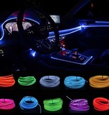 YJHSMT Neon LED Strip 1 Meter - Flexible Lighting Tube with AA Battery Adapter Waterproof Blue