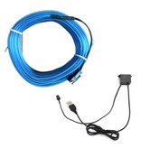 YJHSMT Neon LED Strip 3 Meter - Flexibele Verlichting Tube met  USB Adapter Waterdicht Blauw