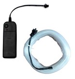YJHSMT Bande LED Néon 2 Mètres - Tube Eclairage Flexible avec Adaptateur Pile AA Etanche Bleu Glace