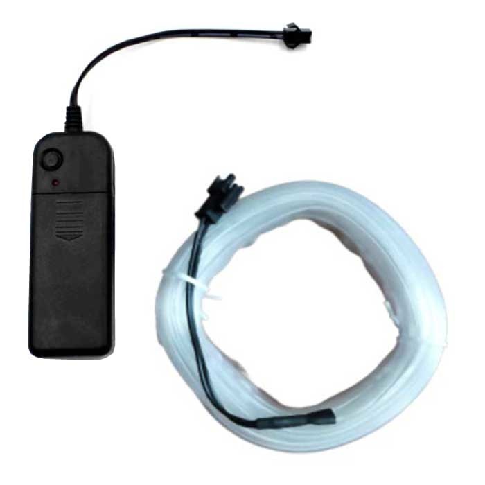 Bande LED Néon 1 Mètre - Tube Eclairage Flexible avec Adaptateur Pile AA Etanche Bleu Glacé