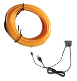 YJHSMT Bande LED Néon 3 Mètres - Tube Eclairage Flexible avec Adaptateur USB Etanche Orange