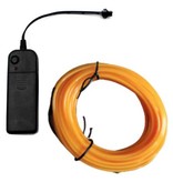 YJHSMT Neon LED Strip 5 Meter - Flexible Lighting Tube with AA Battery Adapter Waterproof Orange