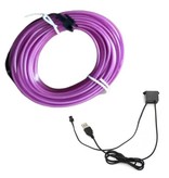 YJHSMT Neon LED Strip 5 Meter - Flexible Lighting Tube with USB Adapter Waterproof Purple