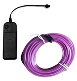 YJHSMT Neon LED Strip 5 Meter - Flexible Lighting Tube with AA Battery Adapter Waterproof Purple