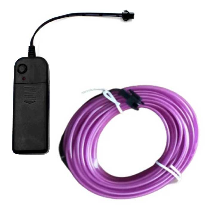 Bande LED Néon 3 Mètres - Tube Eclairage Flexible avec Adaptateur Pile AA Étanche Violet
