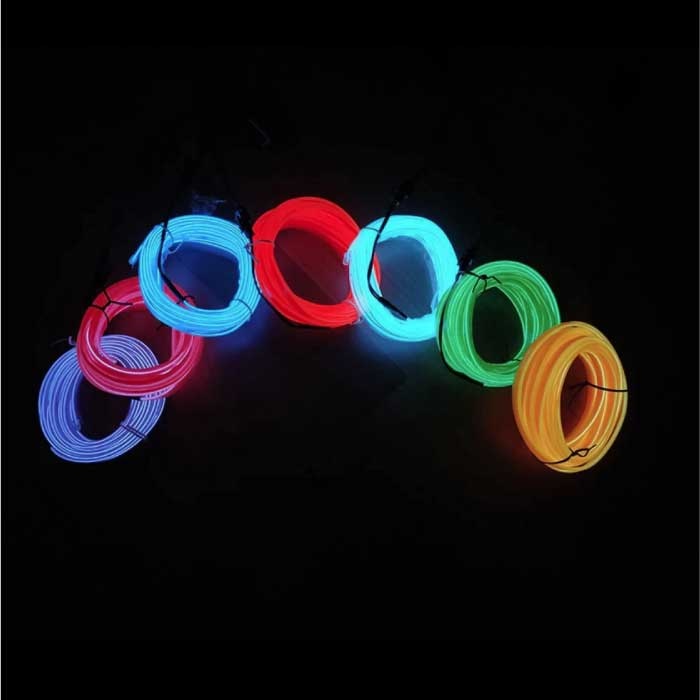YJHSMT Neon LED Strip 5 Meter - Flexibele Verlichting Tube met  AA Batterij Adapter Waterdicht Rood