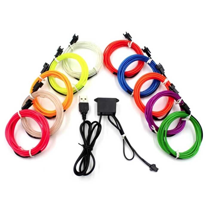 YJHSMT Neon LED Strip 3 Meter - Flexibele Verlichting Tube met  AA Batterij Adapter Waterdicht Rood