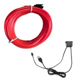 YJHSMT Neon LED Strip 3 Meter - Flexibele Verlichting Tube met  USB Adapter Waterdicht Rood