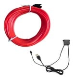 YJHSMT Neon LED Strip 3 Meter - Flexible Lighting Tube with USB Adapter Waterproof Red