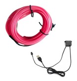 YJHSMT Neon LED Strip 5 Meter - Flexibele Verlichting Tube met  USB Adapter Waterdicht Roze