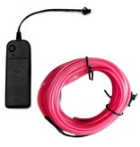 YJHSMT Neon LED Strip 5 Meter - Flexible Lighting Tube with AA Battery Adapter Waterproof Pink